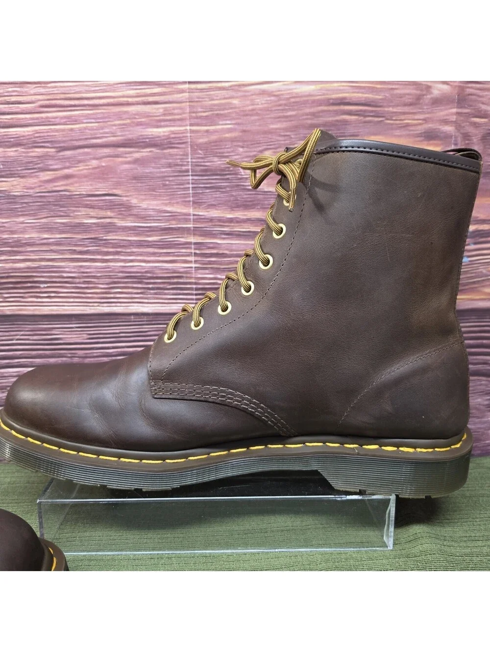 Dr. Martens 1460 Crazy Horse Leather 8-Eye Boot Dark Brown Men's Size 15